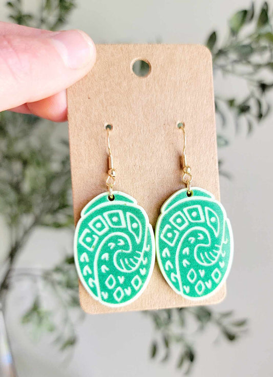 Acrylic Heart of Te Fiti Earrings x Timber and Textiles - PREORDER