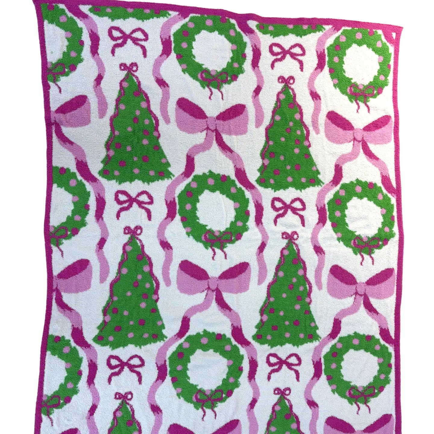 Holiday Wreaths and Trees Blanket - PREORDER