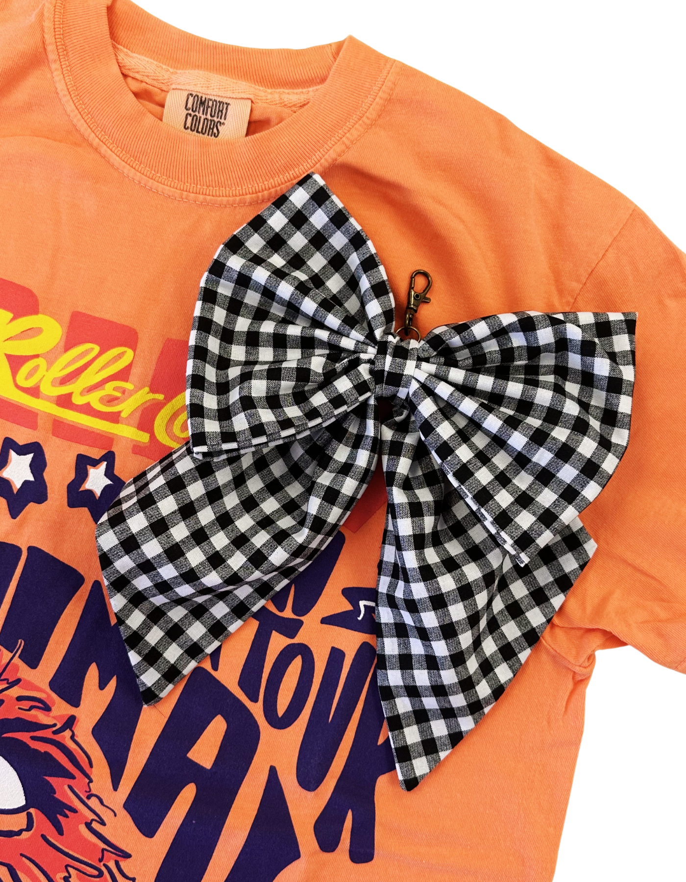 Gingham Large Bow - Black