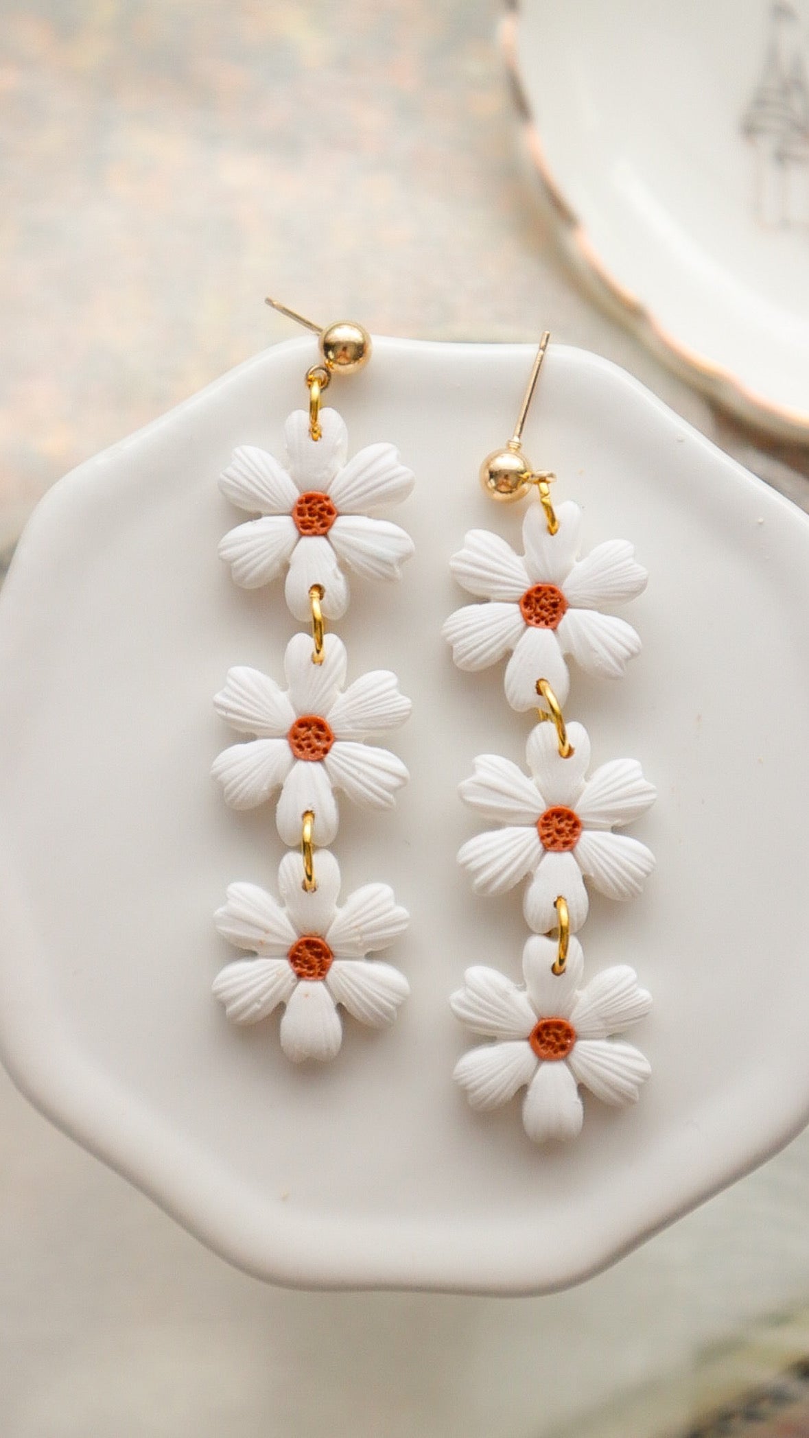 Daisy Trio Dangle Earrings - Opal & Rain