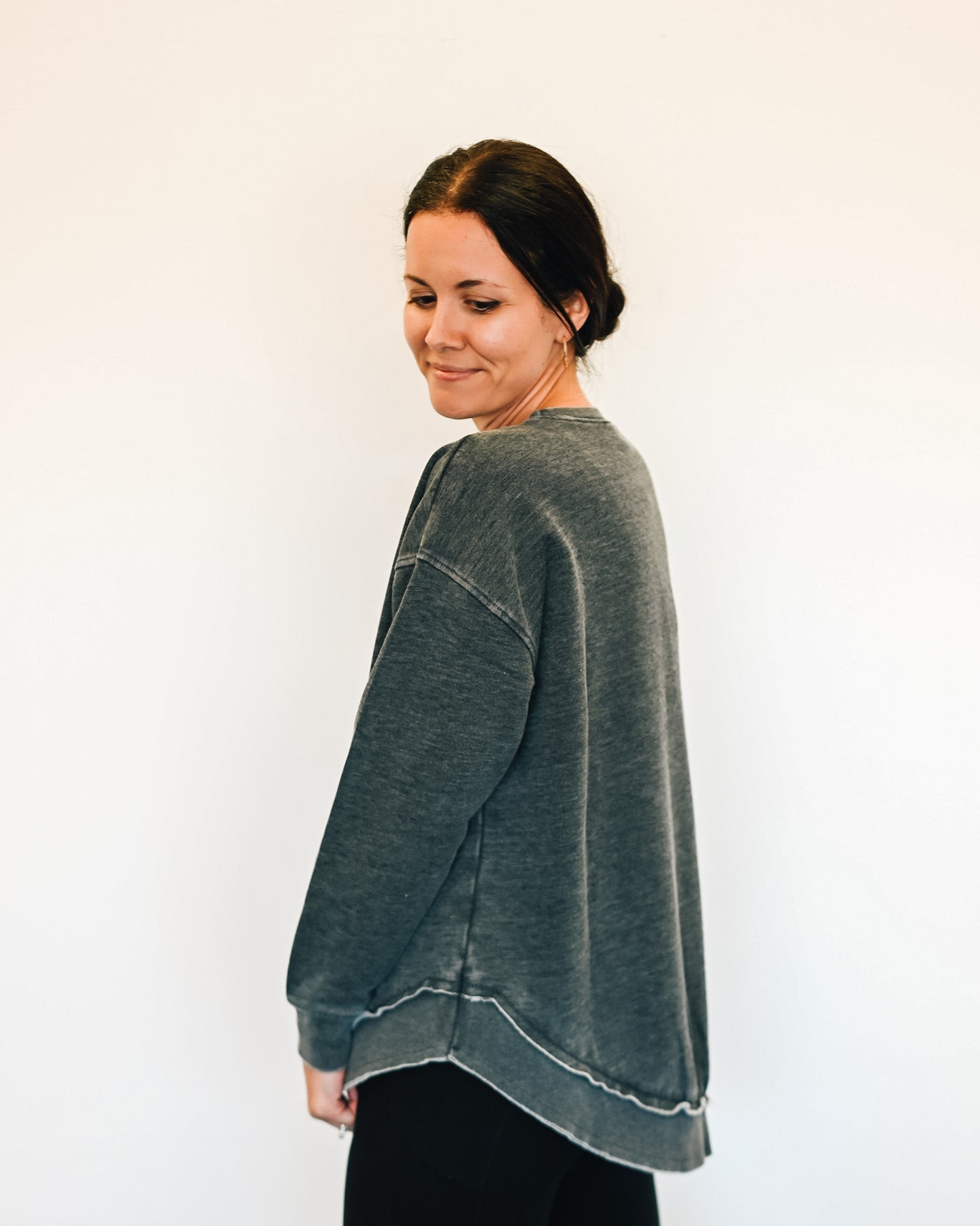 Haunted Bookcase Hi Low Crewneck Pullover - L