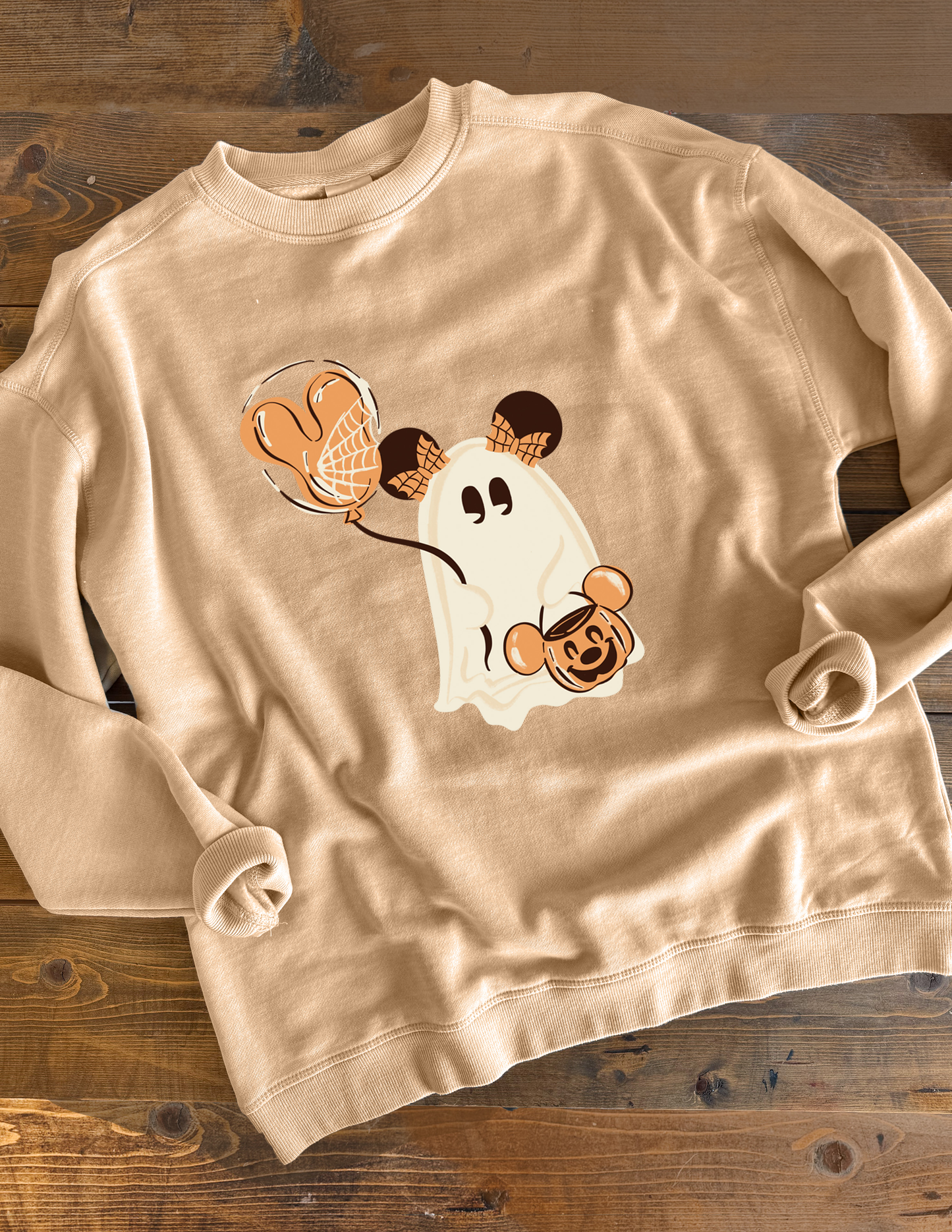 Ghosty Park Girl Hi Low Crewneck Pullover - Latte - PREORDER
