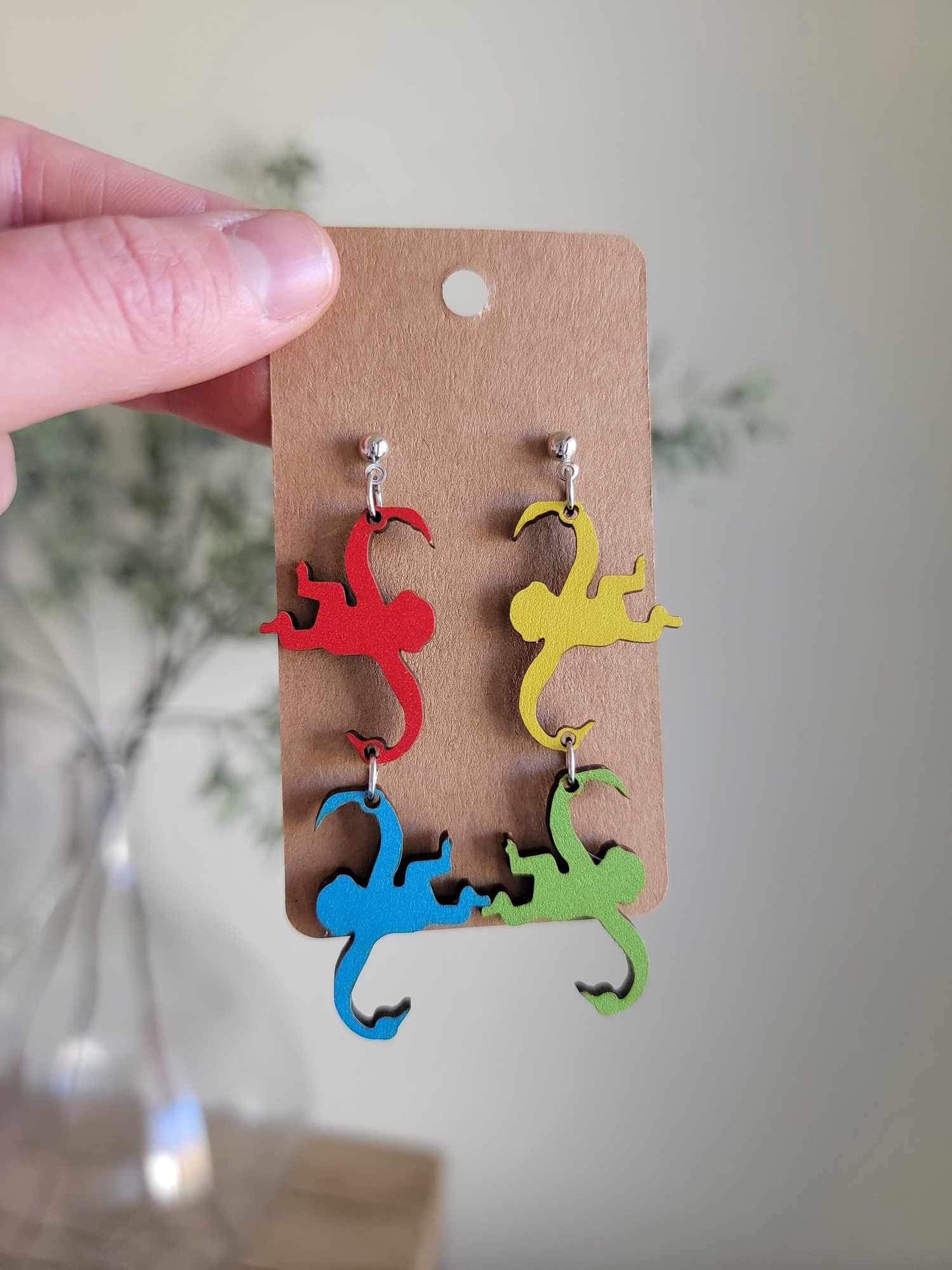 Acrylic Monkey Earrings x Timber and Textiles - 2 Colors