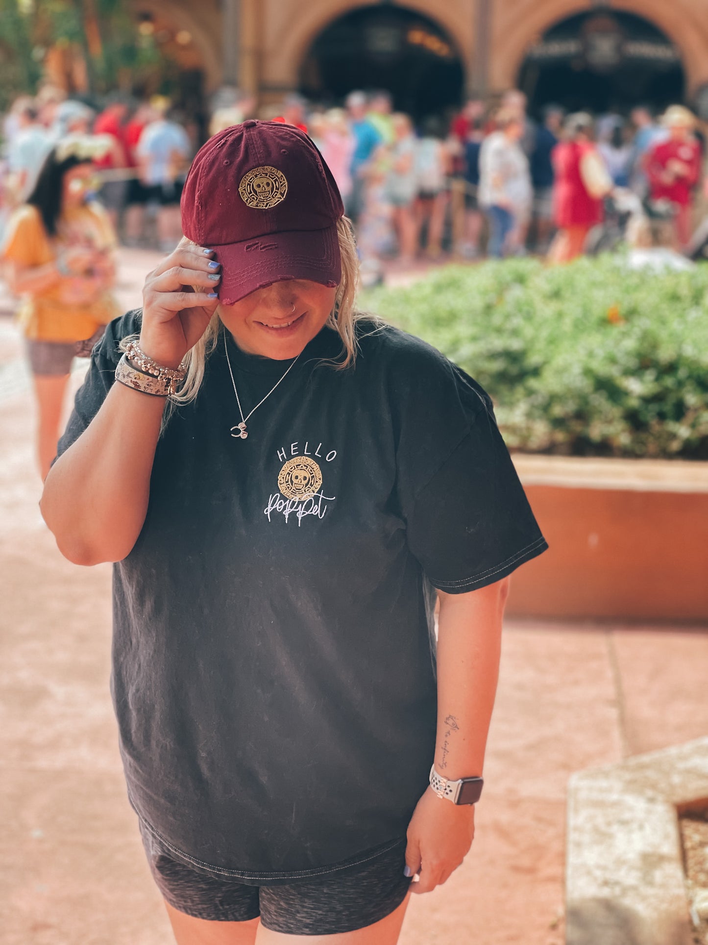 Pirate Medallion- Maroon Distressed Hat