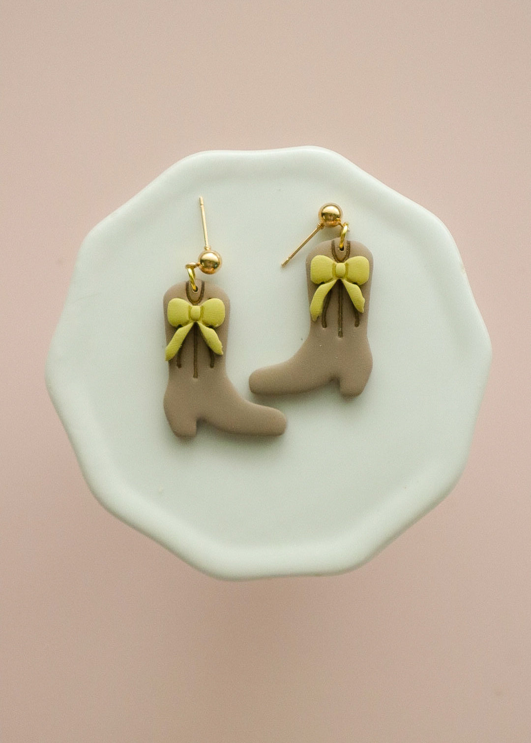 Bow Cowgirl Boot Dangle Earrings - Opal & Rain