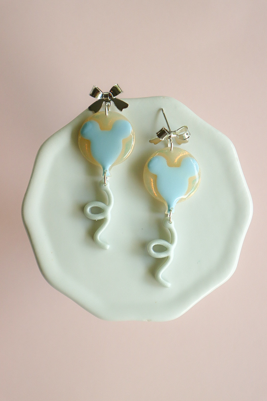 Blue Balloon Dangle Earrings - Opal & Rain
