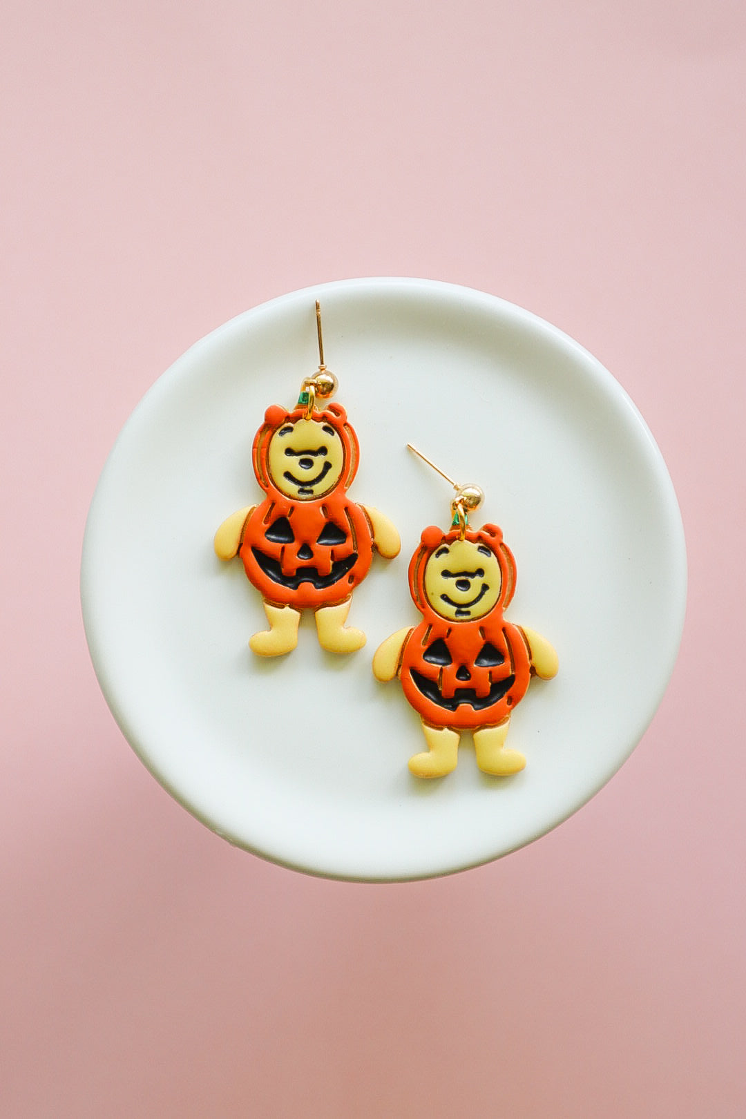 Pumpkin Bear Earrings - Opal & Rain