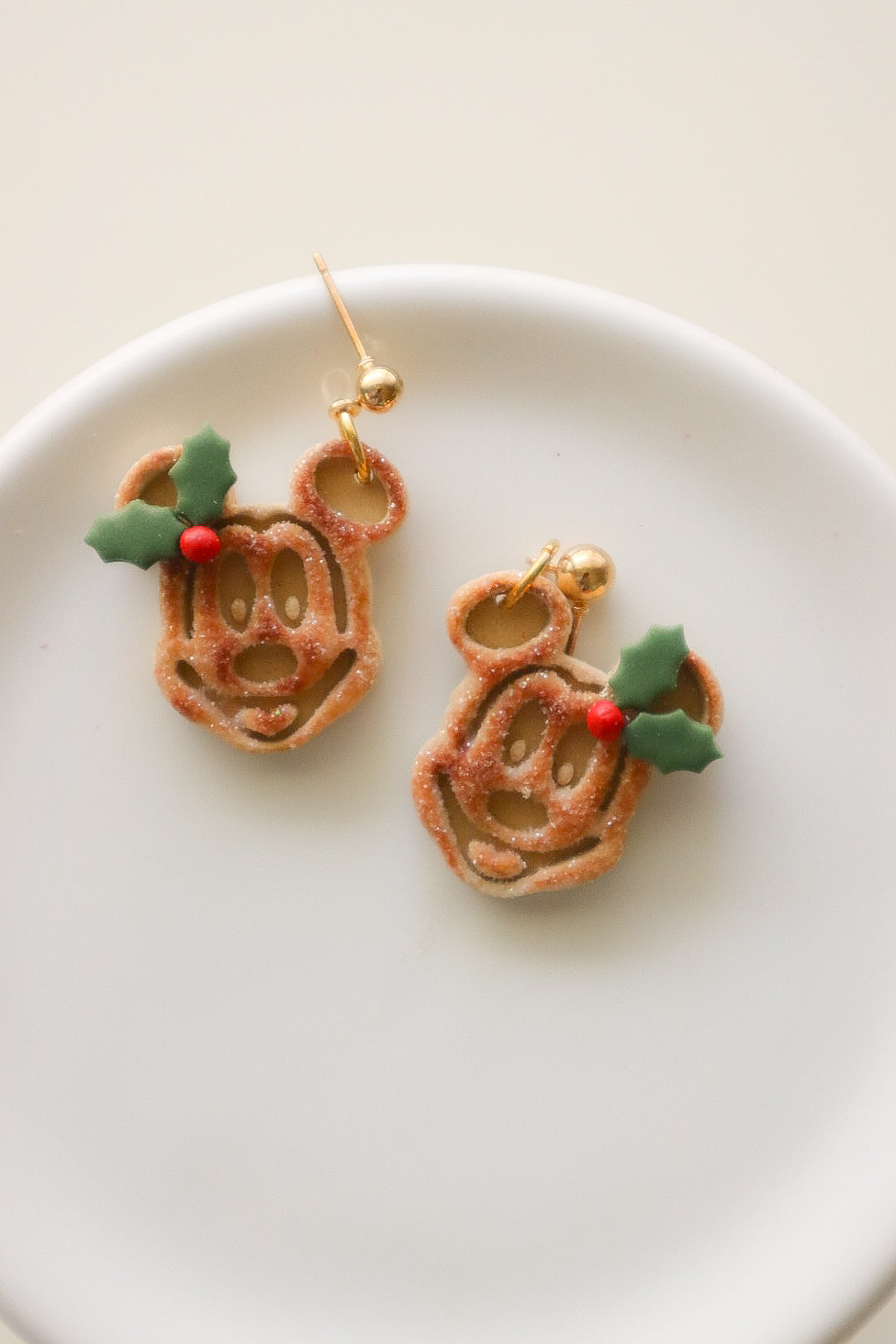 Christmas Waffle Dangle Earrings - Opal & Rain - PREORDER
