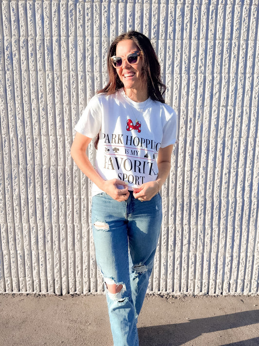 Park Hopping Is My Favorite Sport CC Tee - White