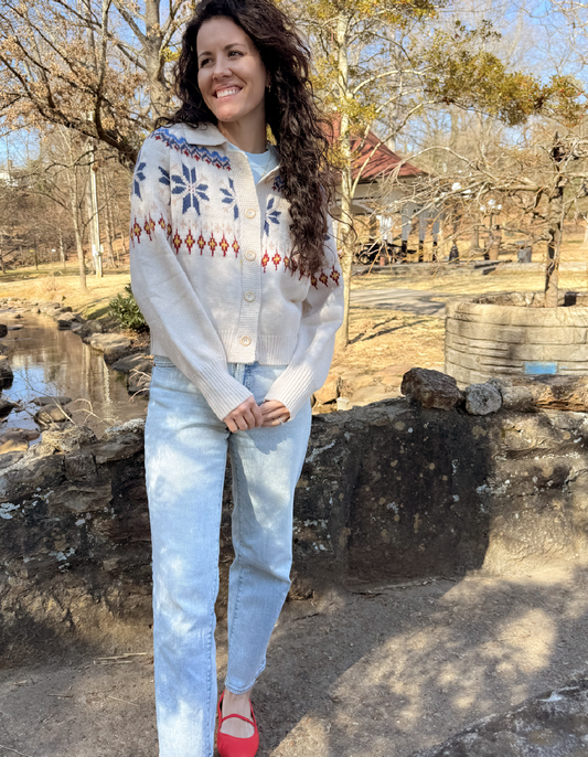 Ivory Snowflake Cardigan