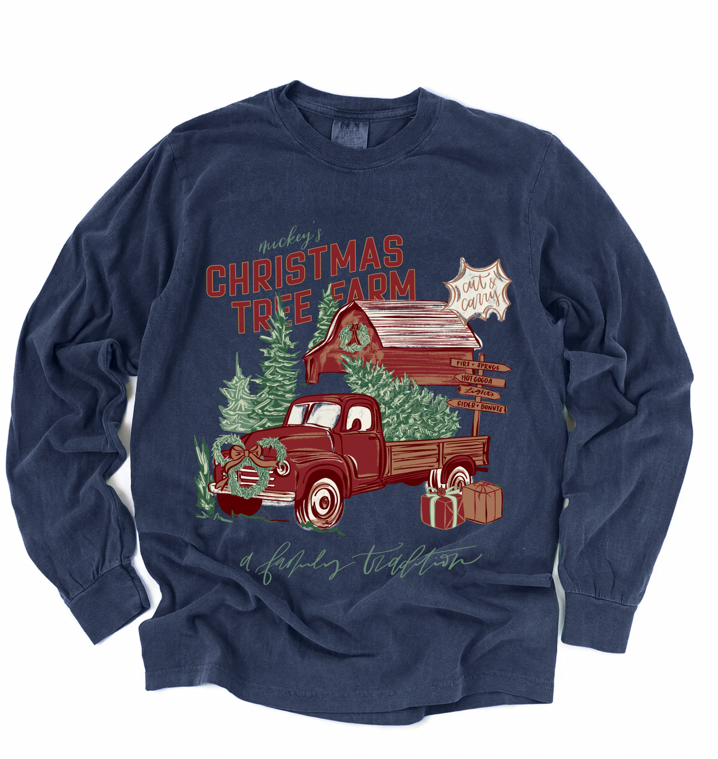 Red Truck Christmas Long Sleeve Tee - PREORDER