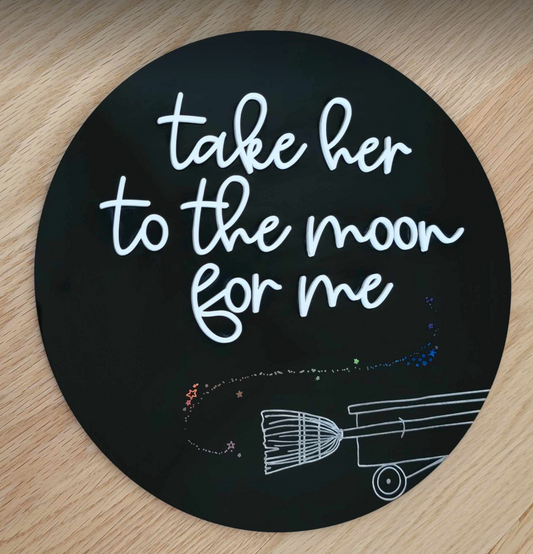Acrylic Moon Round Sign - Timber and Textiles