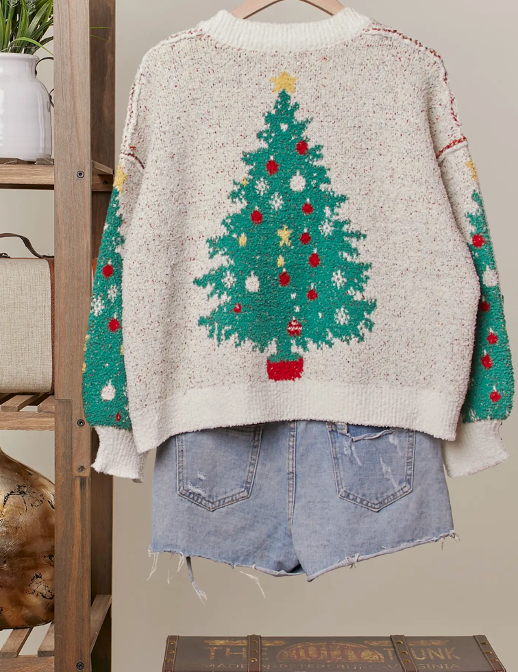 Merry Pine V-Neck Knit Cardigan
