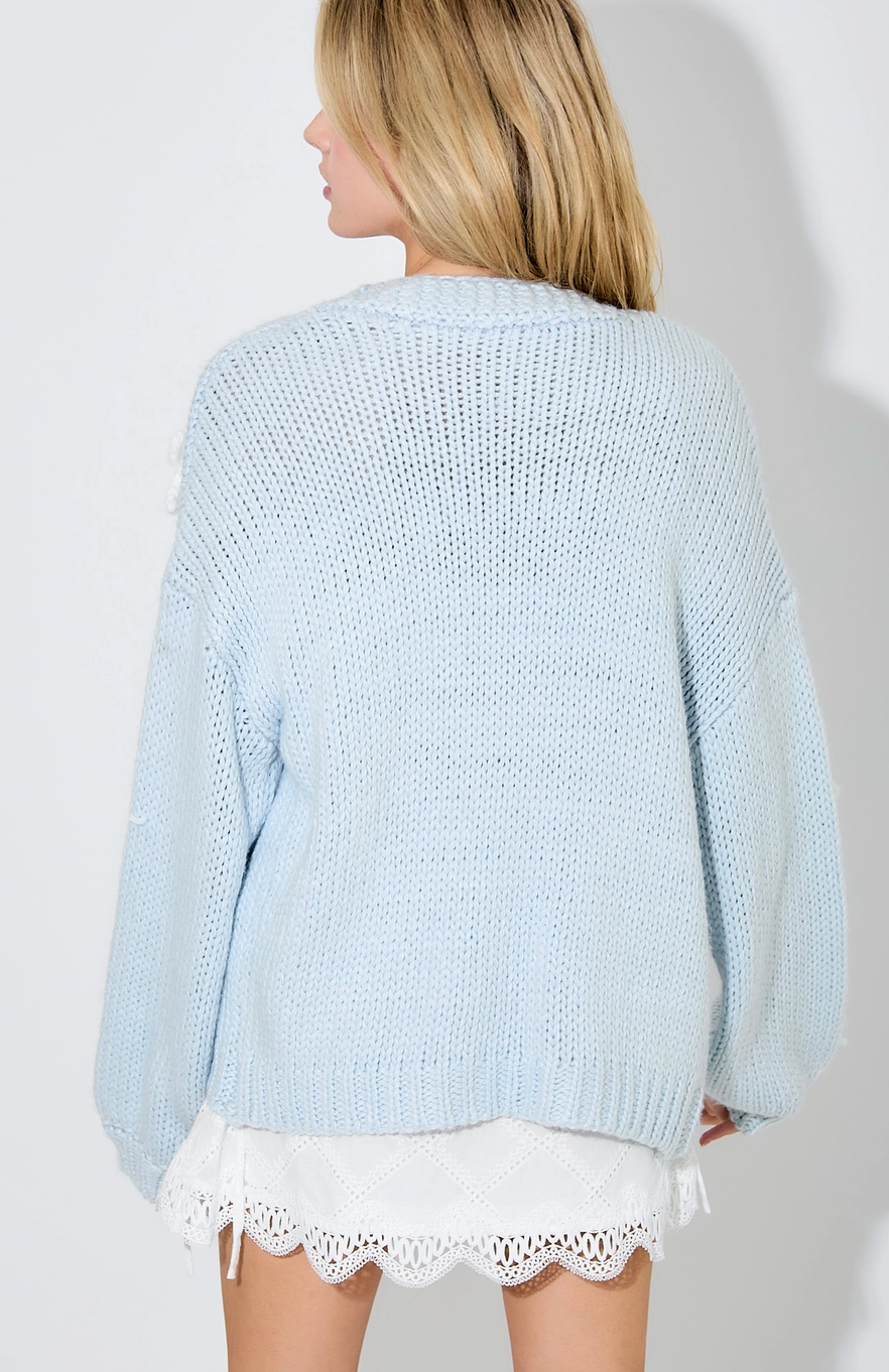 Light Blue Bow Cardigan