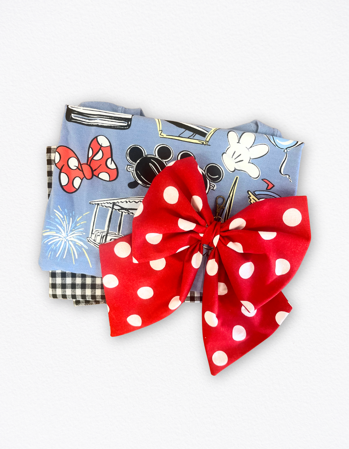 Polka Dot Large Bow - Red & White