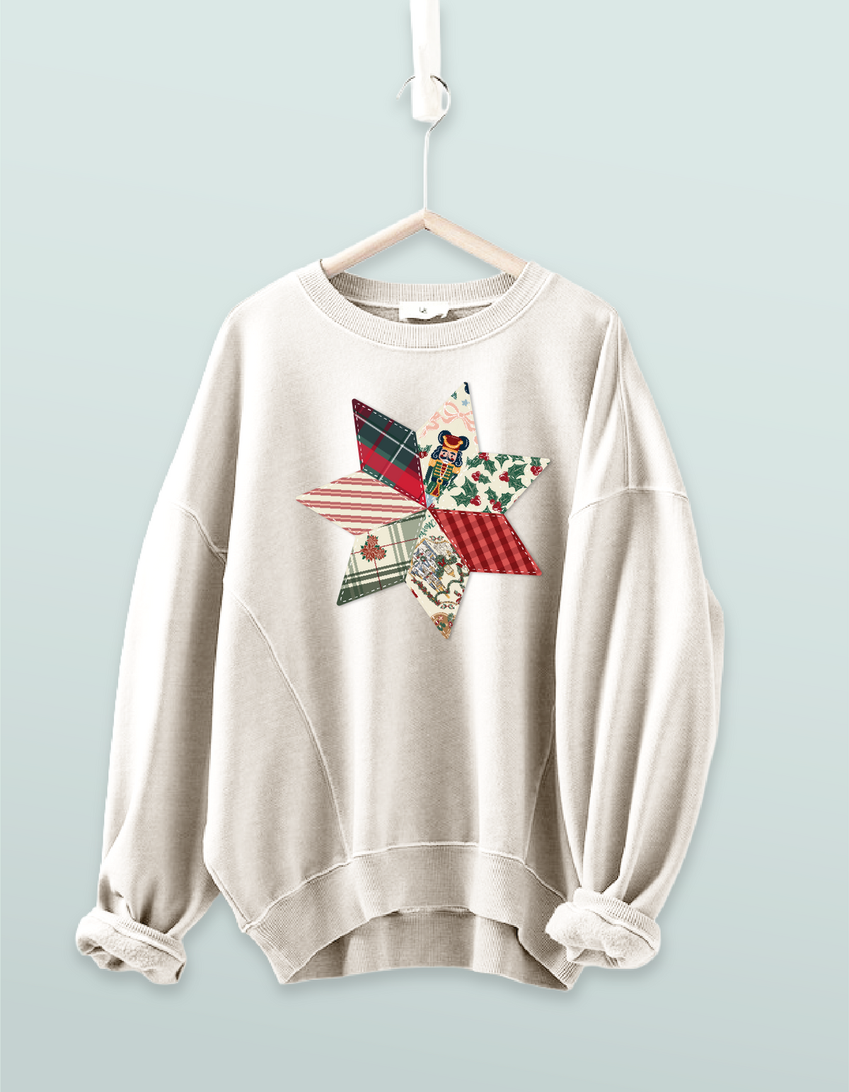 Winter Quilt Star Crewneck - Ivory - PREORDER