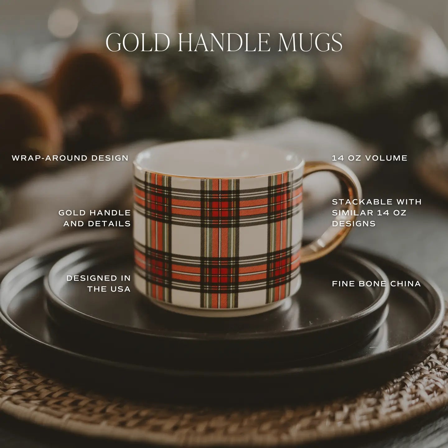 Plaid Christmas Mug