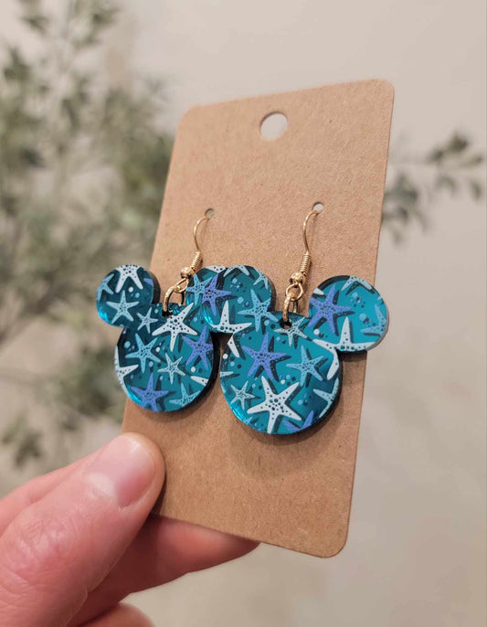 Acrylic Starfish Dangle Earrings x Timber and Textiles - PREORDER