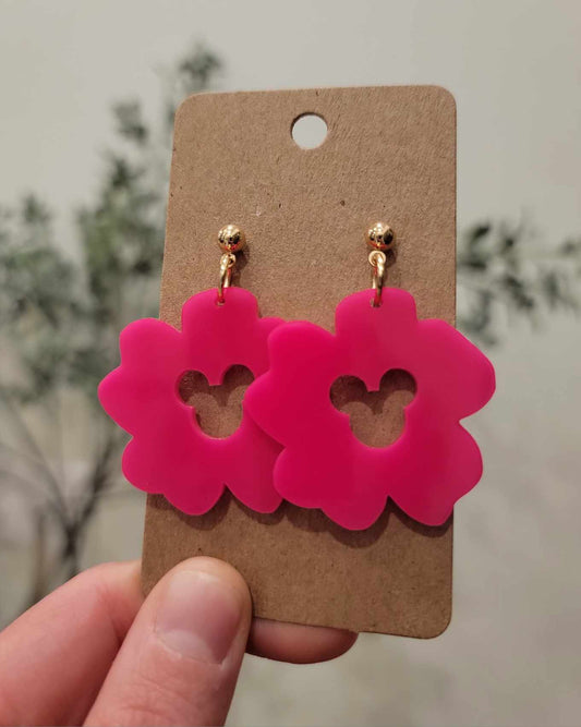 Acrylic Mouse Flower Dangle Earrings x Timber and Textiles - PREORDER