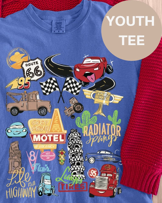 YOUTH Cars Sketch Tee - XS-M