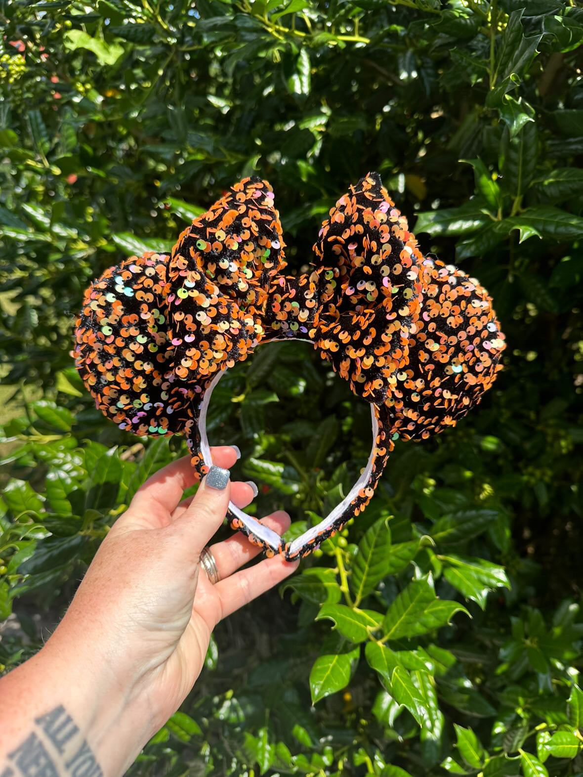 Black + Orange Confetti Ears - PREORDER