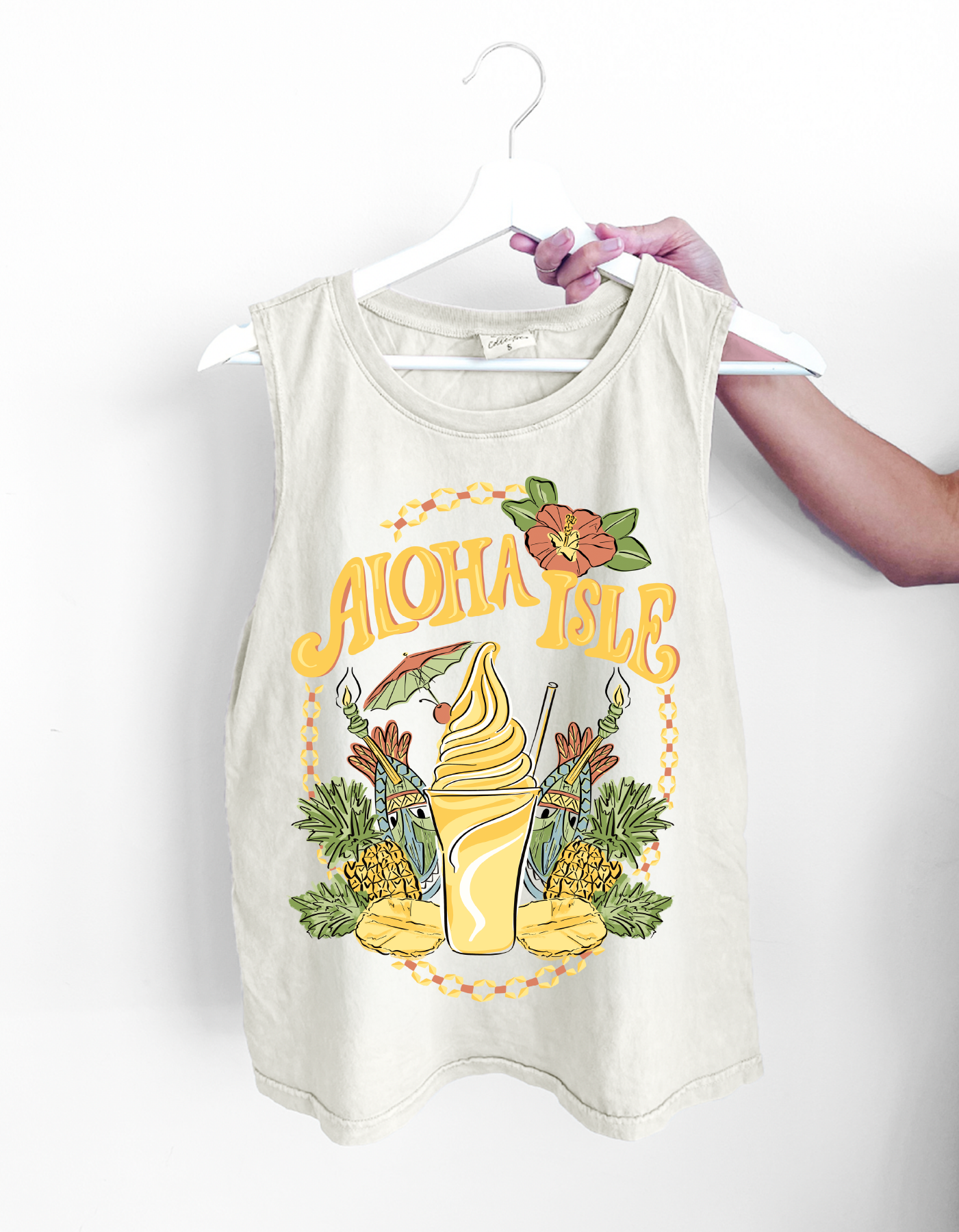 Pineapple Paradise Mineral Wash Tank - Cream - PREORDER
