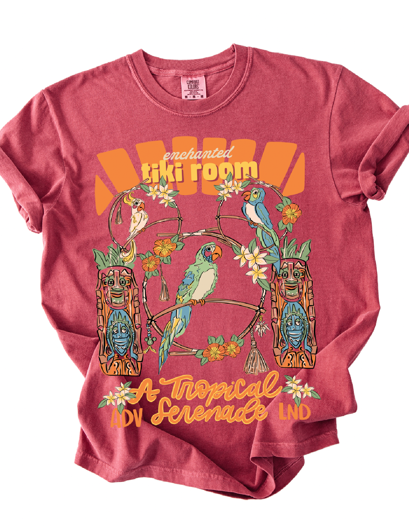 Tiki Birds Tee - Chili - IMPERFECT