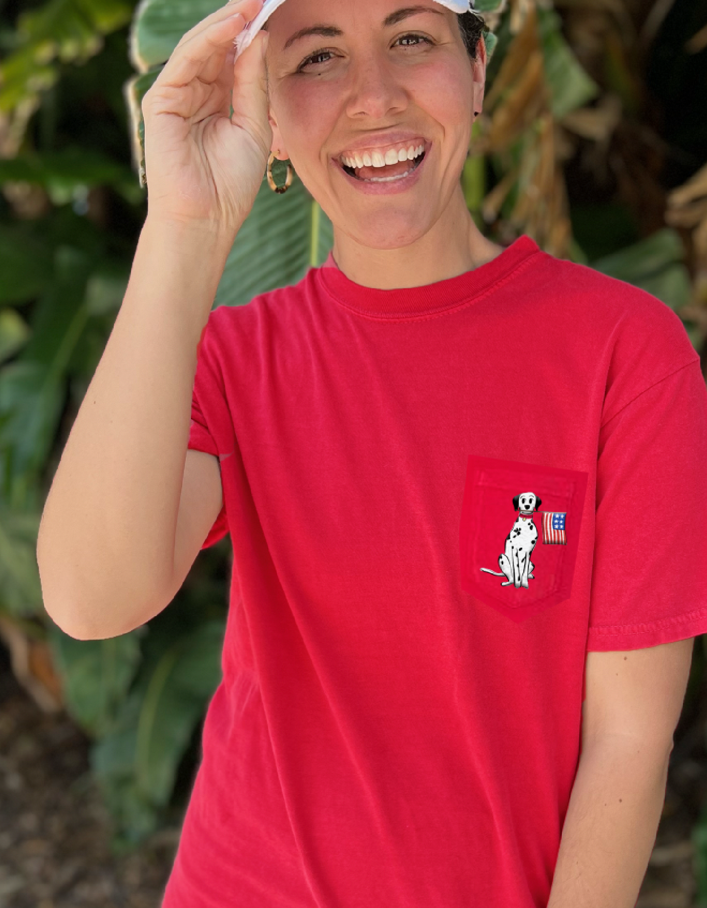 Dalmatian Pocket Tee - Red