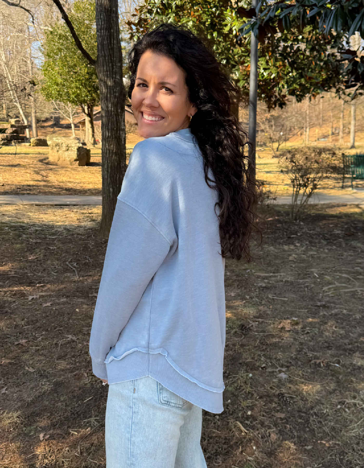 All is Found Bows and Borders Hi Low Pullover - M+L