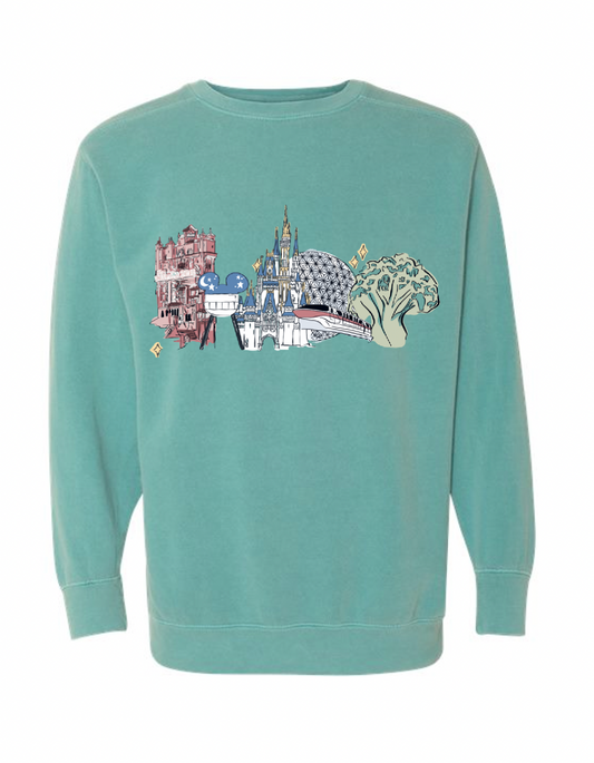Four Parks Skyline CC Sweatshirt - Seafoam - PREORDER