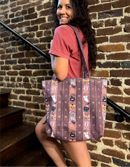 Fall Reversible Canvas Tote - Trick or Treat with Dot - PREORDER