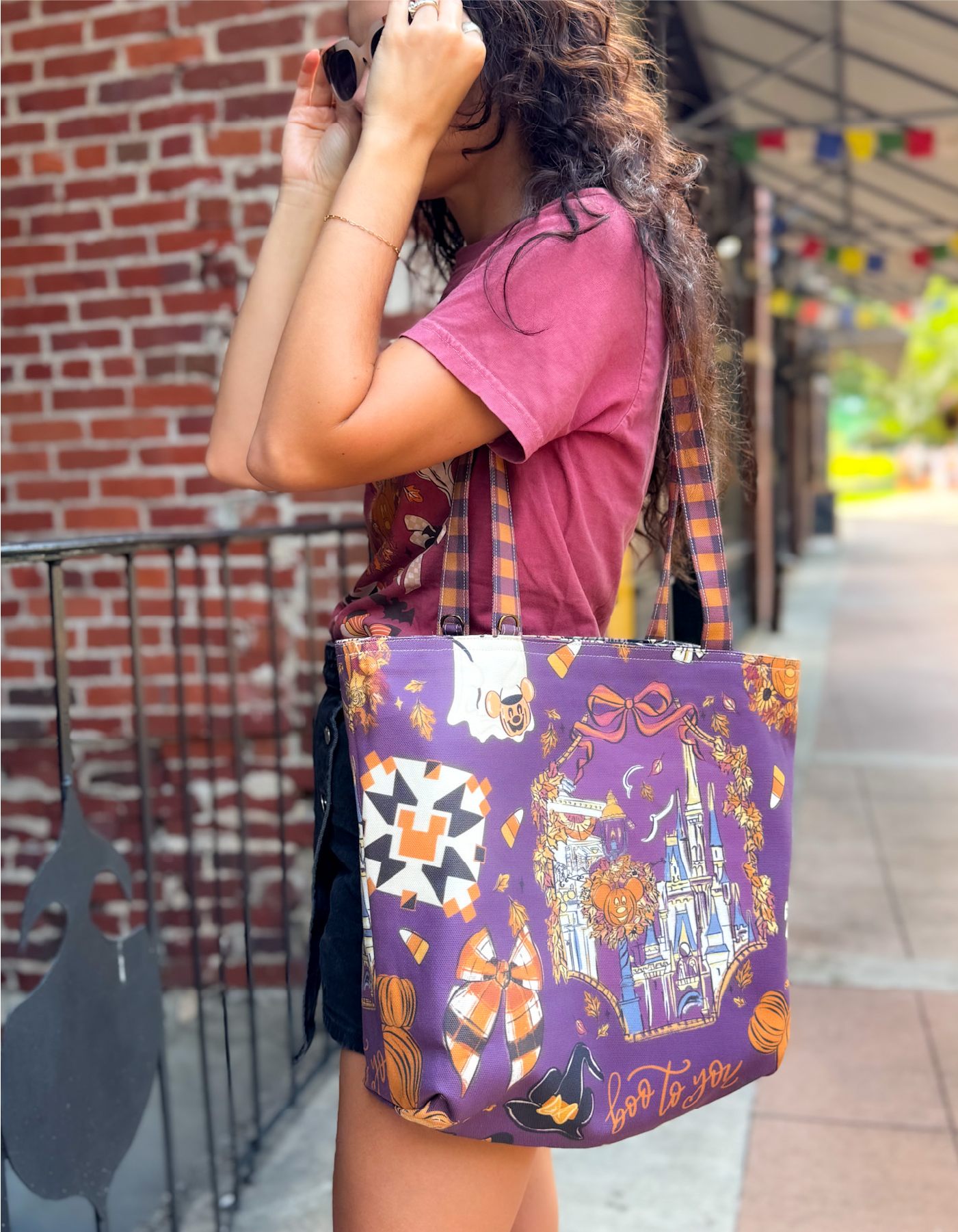 Fall Reversible Canvas Tote - Floral Noir with Festival Berry - PREORDER