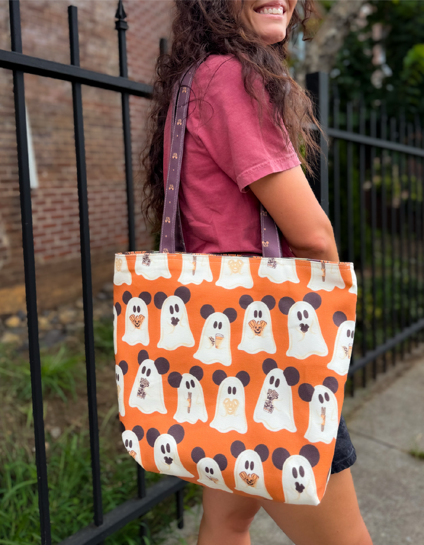 Fall Reversible Canvas Tote - Ghosts with Argyle - PREORDER