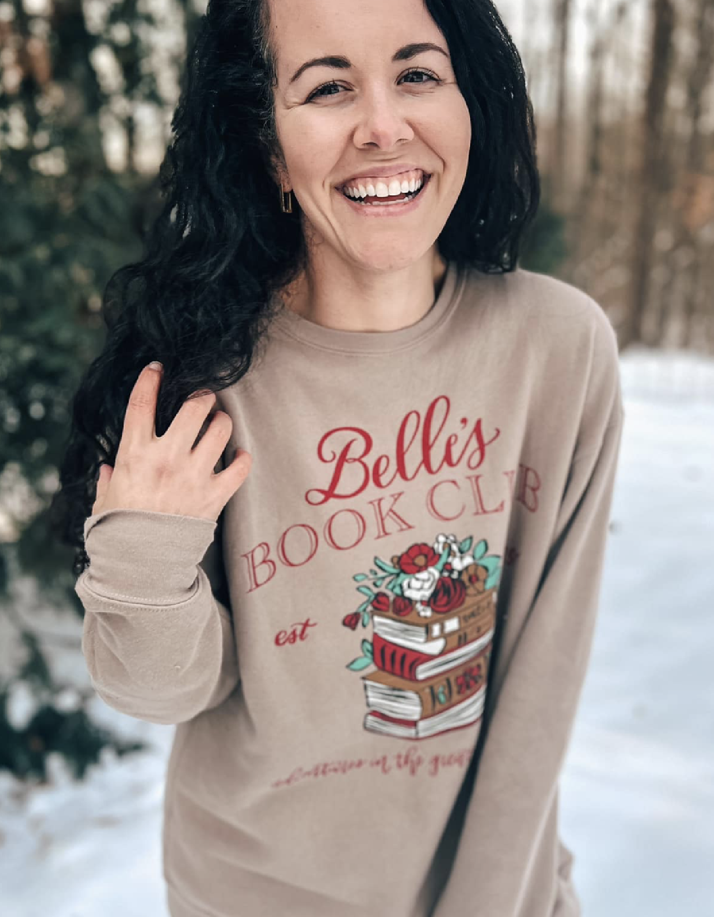 Belle's Book Club Sponge Fleece Sweatshirt - Tan - PREORDER