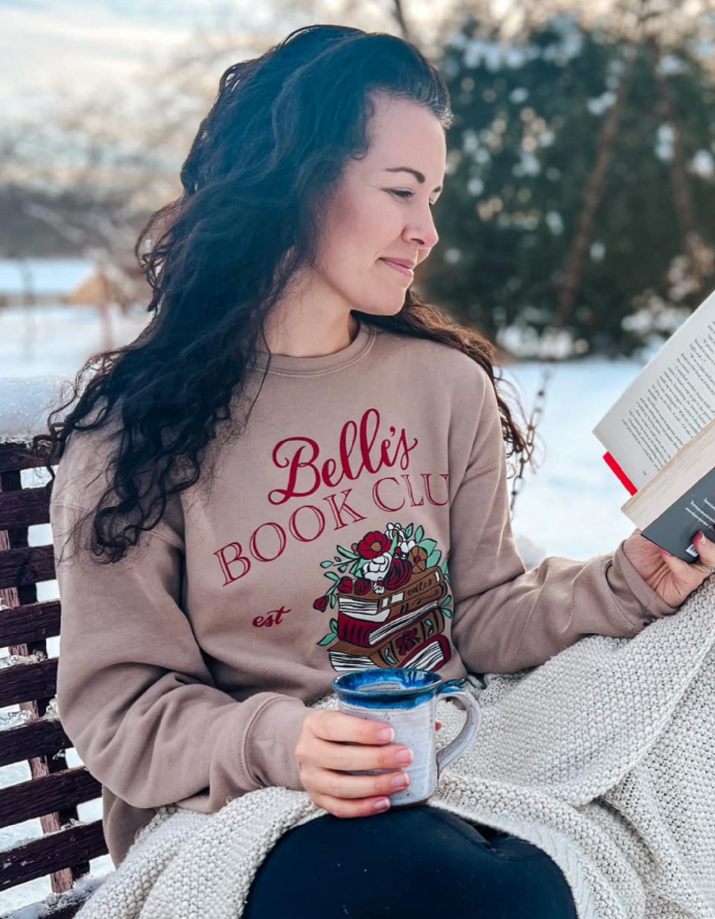 Belle's Book Club Sponge Fleece Sweatshirt - Tan - PREORDER
