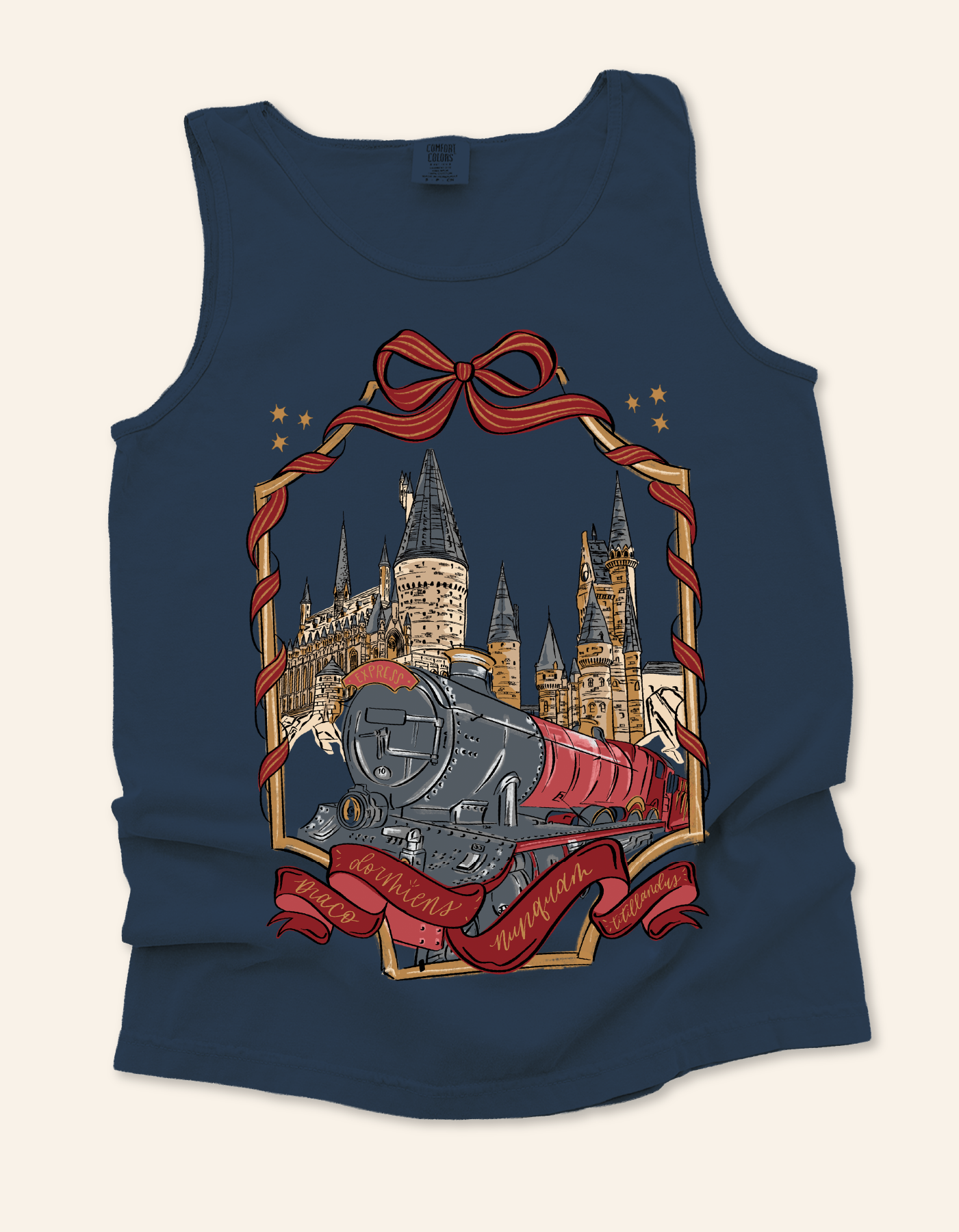 Bows and Borders Wizard Castle Express Tank - True Navy - PREORDER