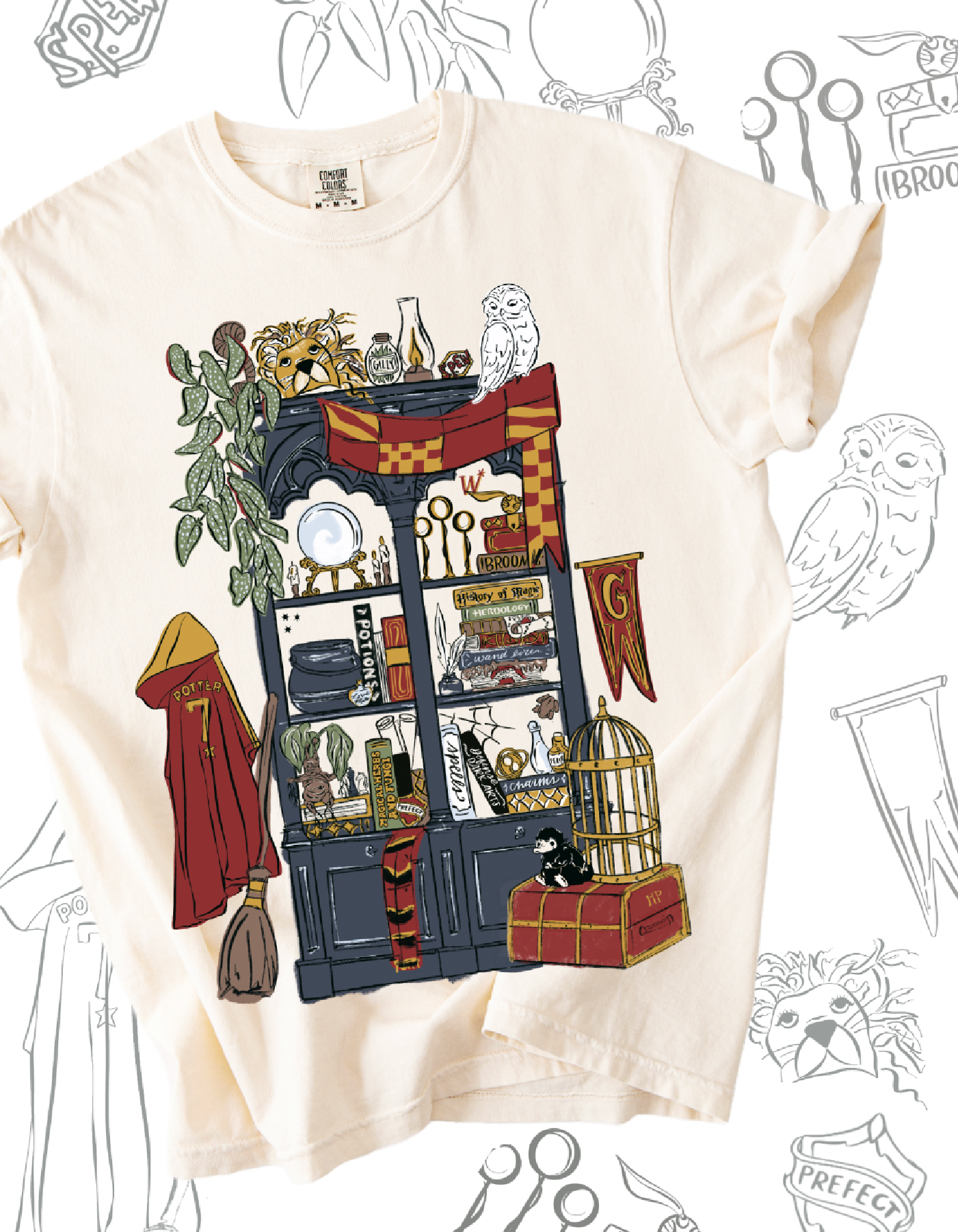 Brave Common Room Bookcase Tee - Ivory