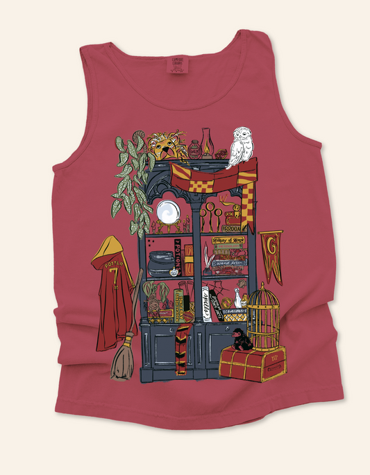 Brave Common Room Bookcase Tank - Crimson - PREORDER