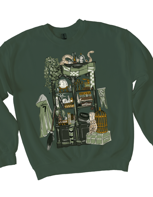 Cunning Common Room Bookcase Sweatshirt - Forest - PREORDER