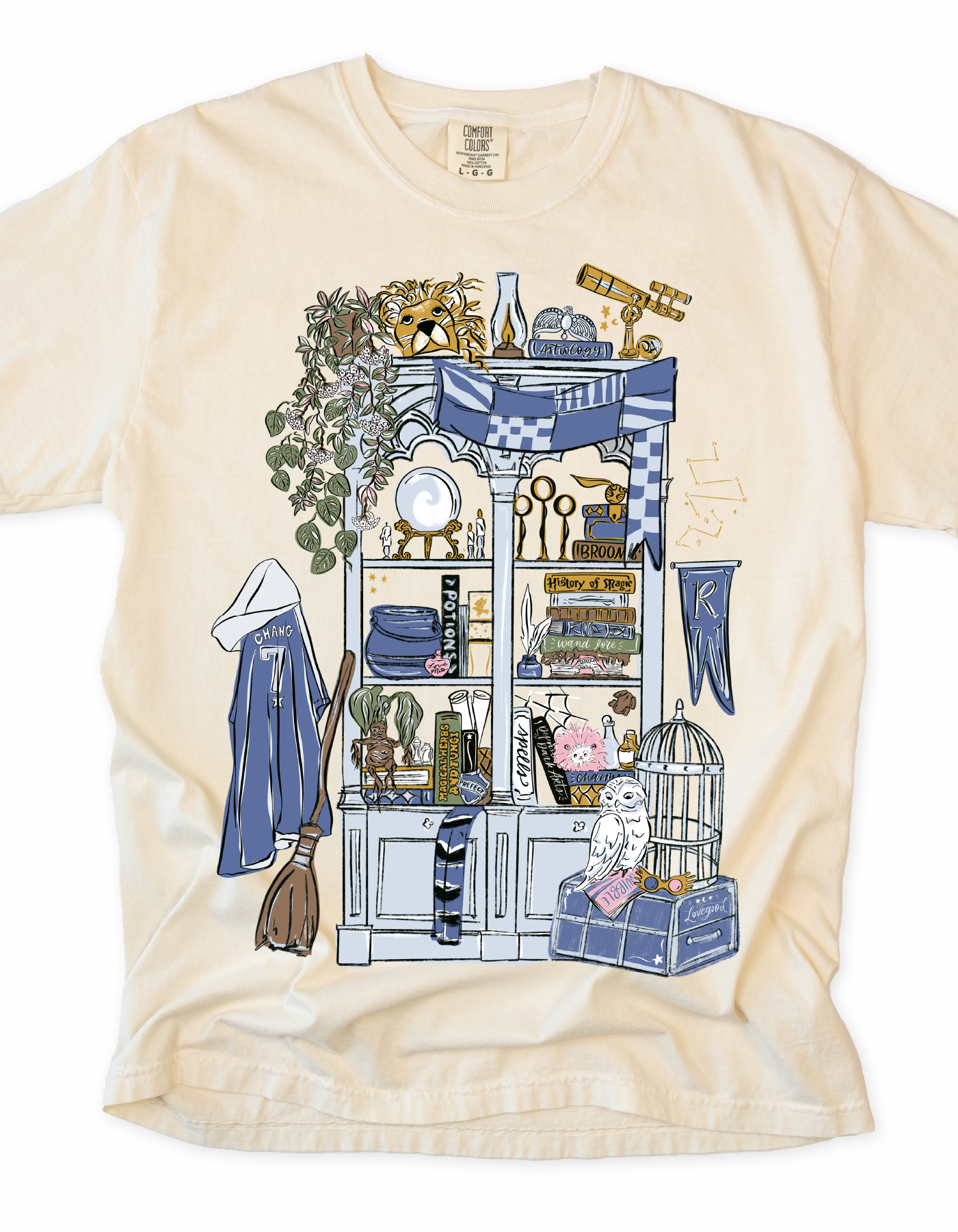 Wise Common Room Bookcase Tee - Ivory - PREORDER