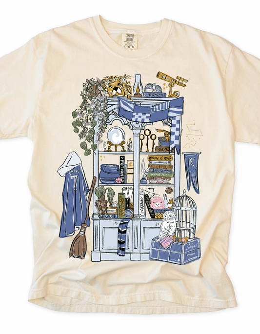 Wise Common Room Bookcase Tee - Ivory - PREORDER
