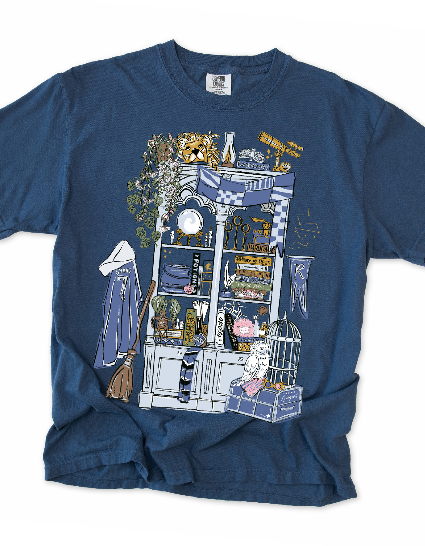 Wise Common Room Bookcase Tee - Midnight - PREORDER