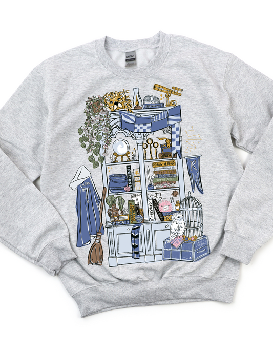 Wise Common Room Bookcase Sweatshirt - Ash Gray - PREORDER