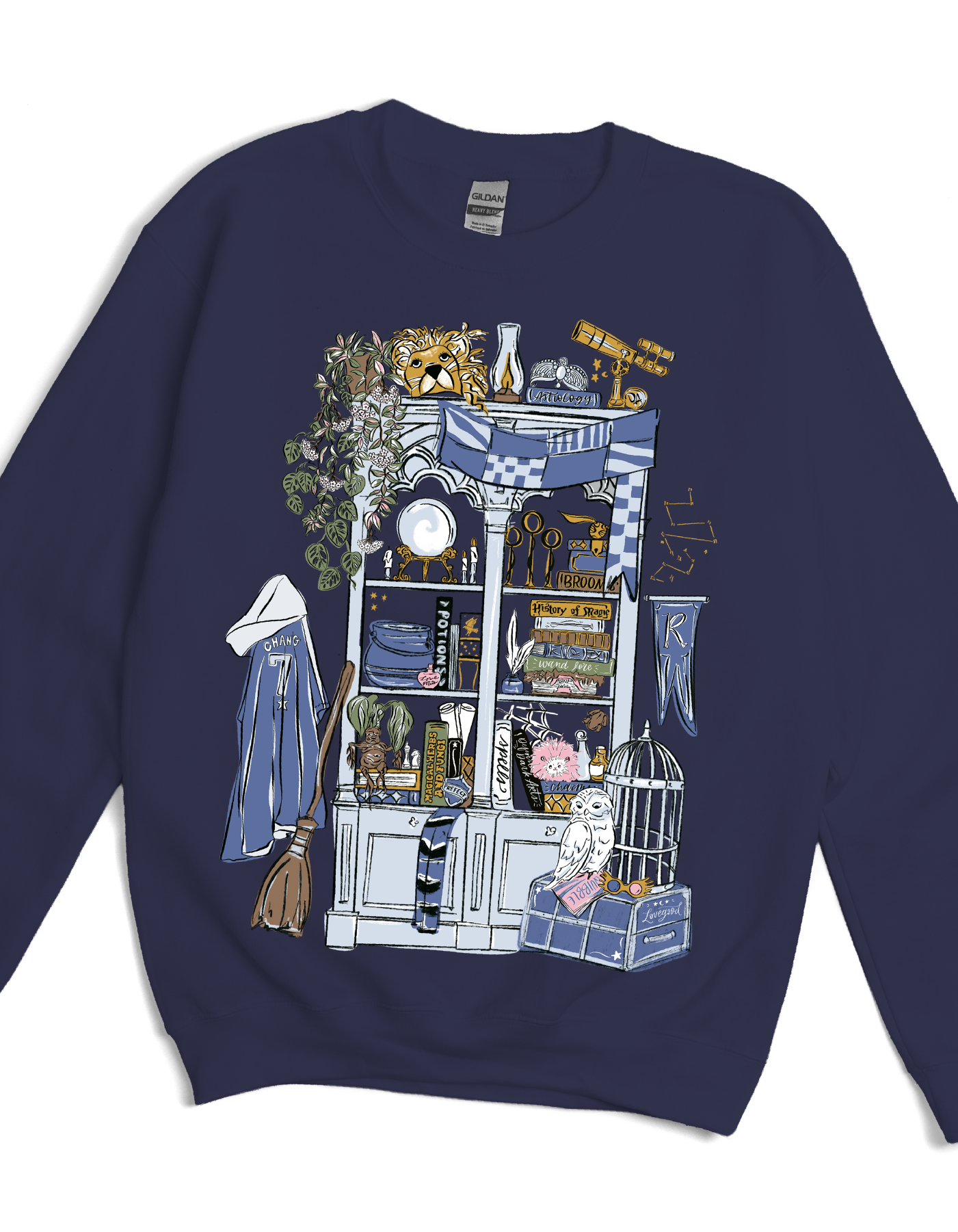 Wise Common Room Bookcase Sweatshirt - Navy - PREORDER