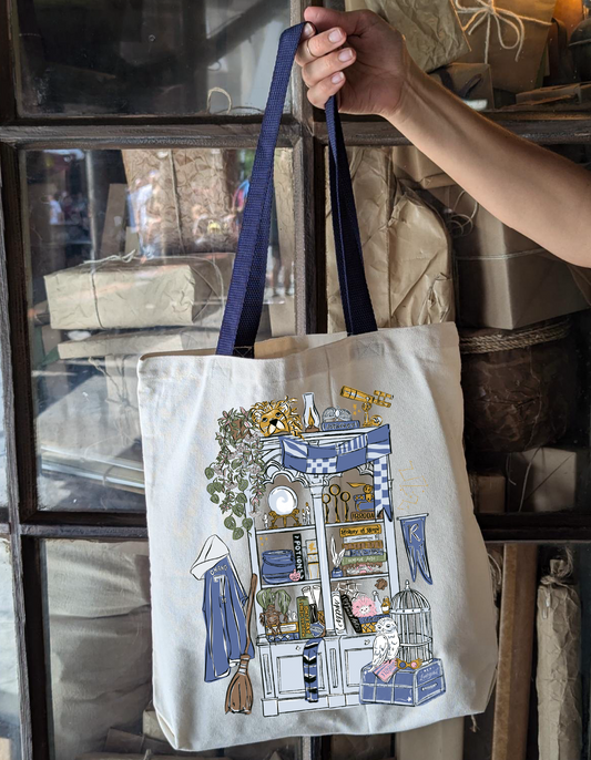 Wise Common Room Bookcase Tote - Navy Straps