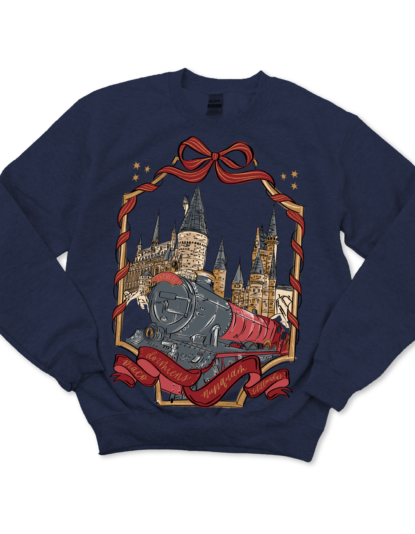 Bows and Borders Wizard Castle Express Sweatshirt - Navy - PREORDER