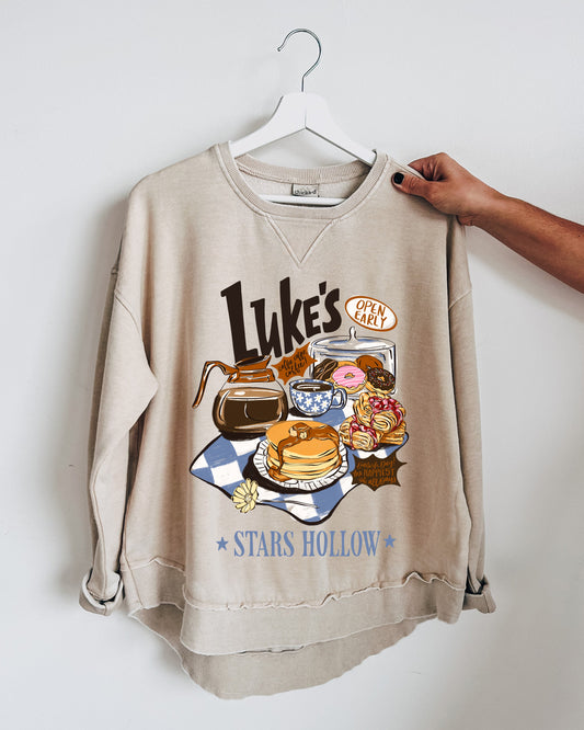 Coffee at Luke's Crewneck Pullover- Oatmeal