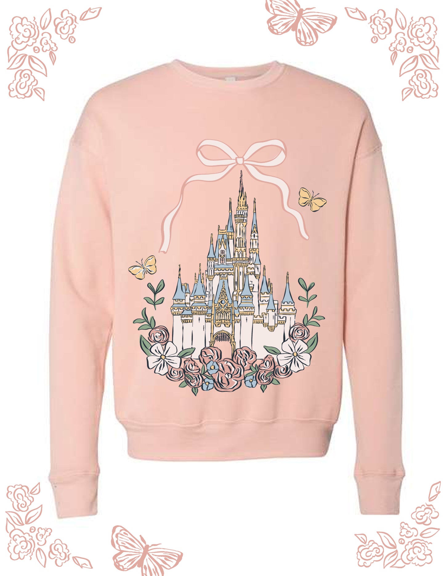 Coquette Castle Sponge Fleece Crewneck - Peach