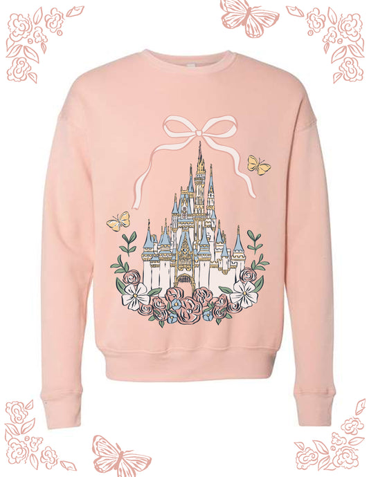 Coquette Castle Sponge Fleece Crewneck - Peach