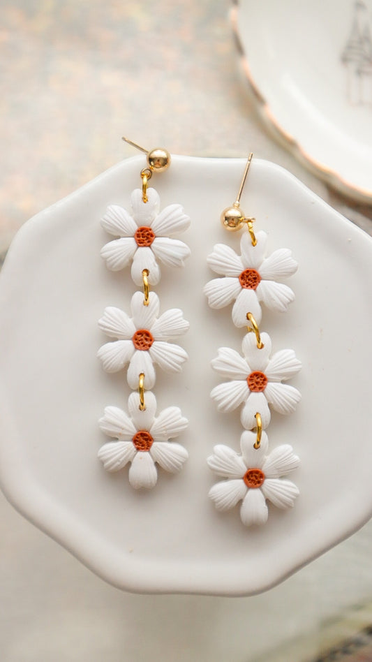Daisy Trio Dangle Earrings - Opal & Rain